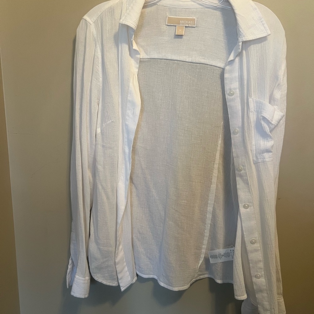 Michael Kors Classic White Button Down Shirt